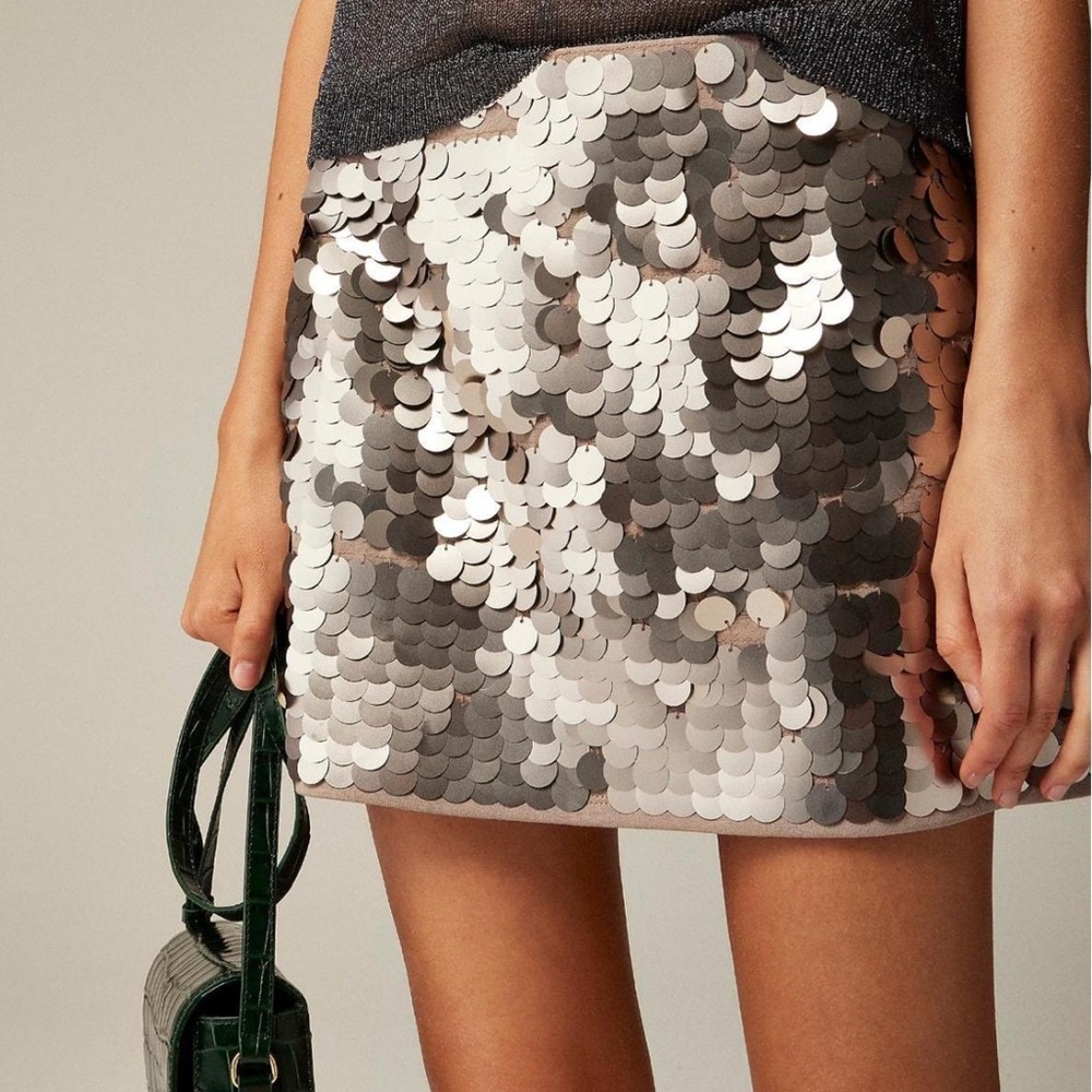 J Crew NWT sequin Paillette Skirt S